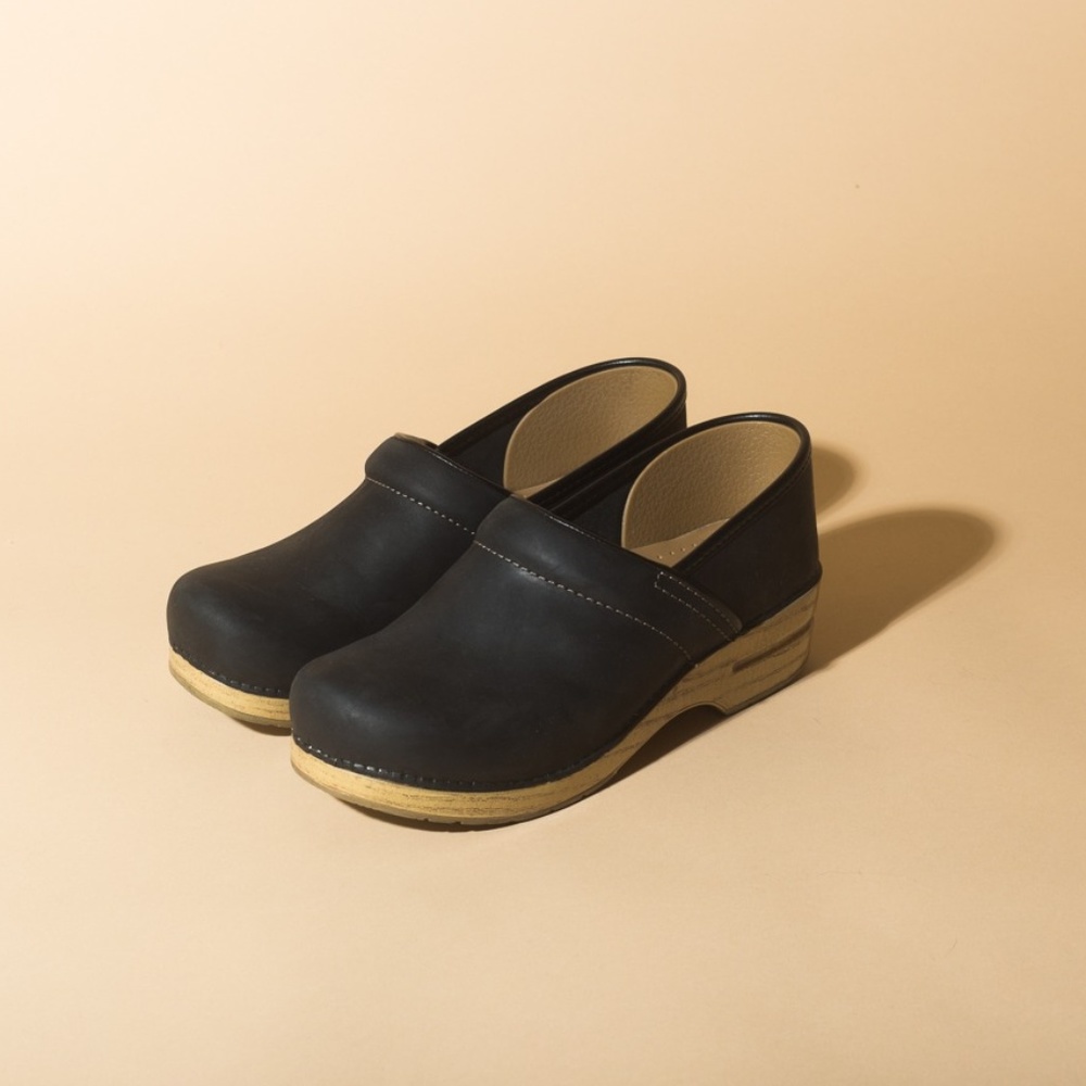 Dansko Professional Platform Clog, Black & Wood